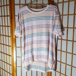 American Eagle Multi-color striped high low tshirt